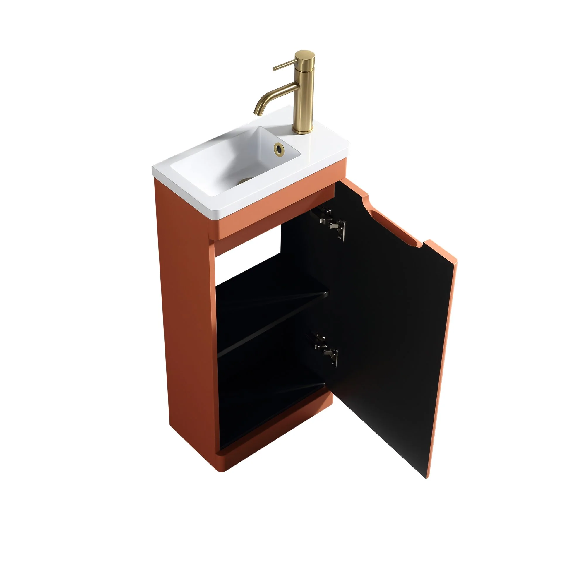 Accera Mini Floor Standing Vanity Unit - Bruciata Orange - Image 3