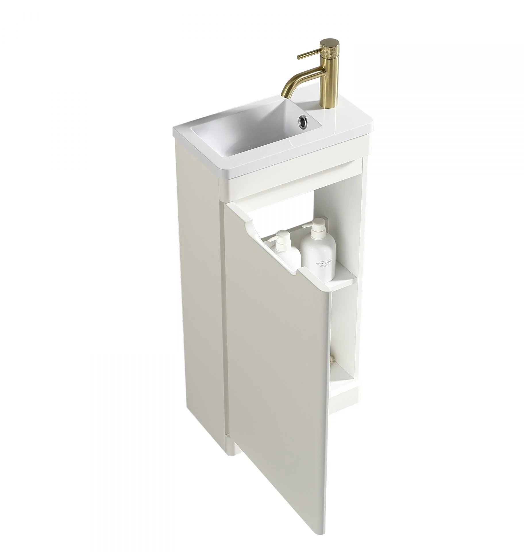 Accera Mini Floor Standing Vanity Unit - Silk White - Image 3