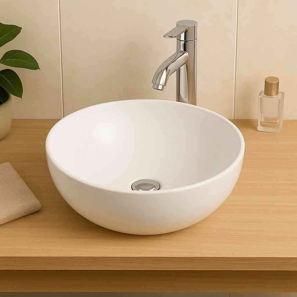 Alpine Countertop Basin - White