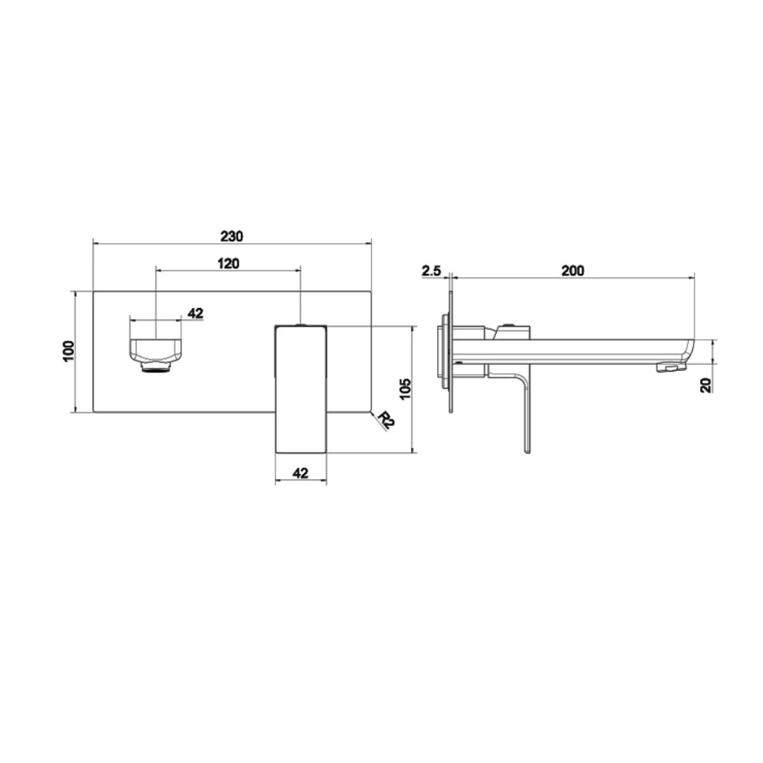 Aquila Wall Mounted Basin Tap - Image 4