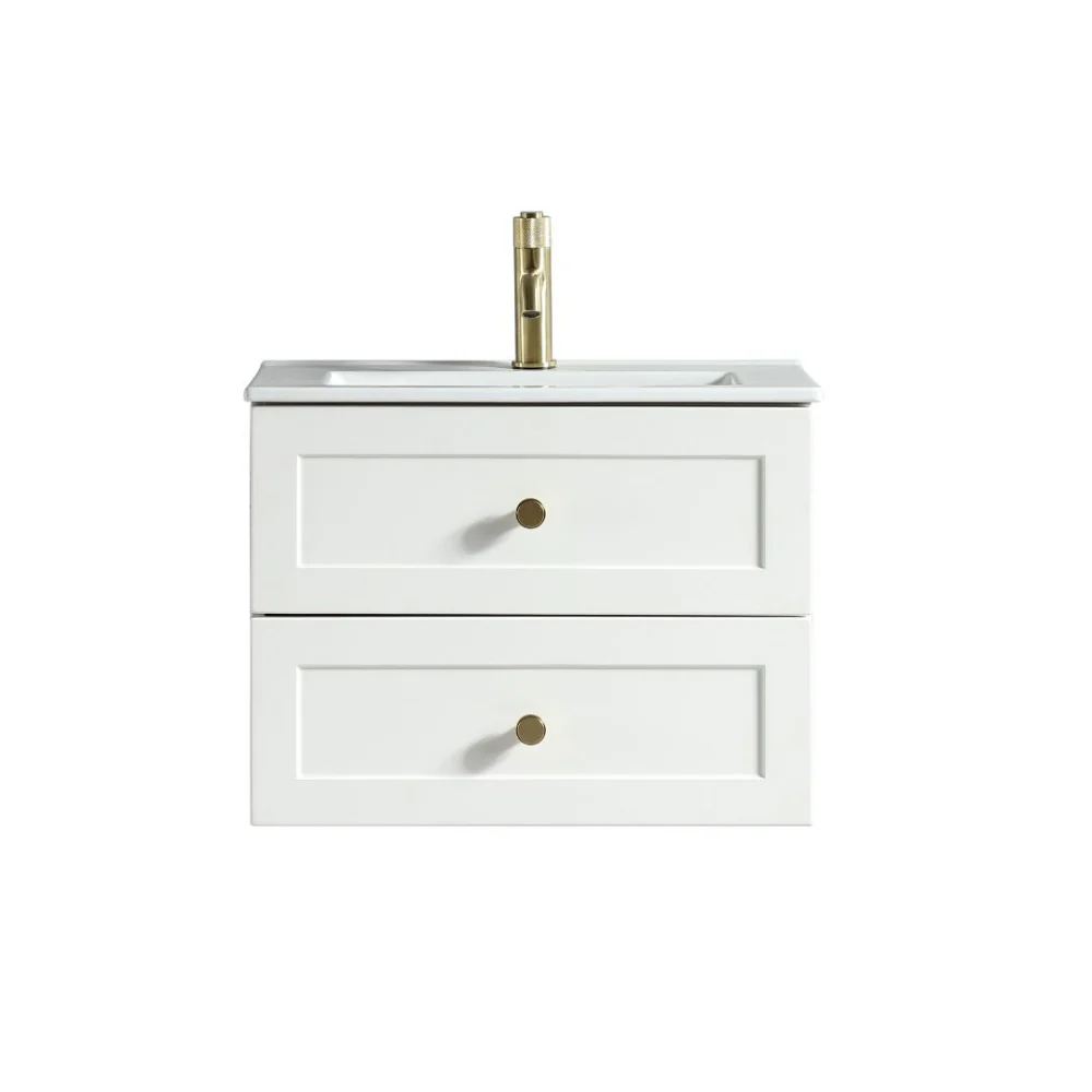 Bakewell Silk White Vanity Unit & Basin 600mm