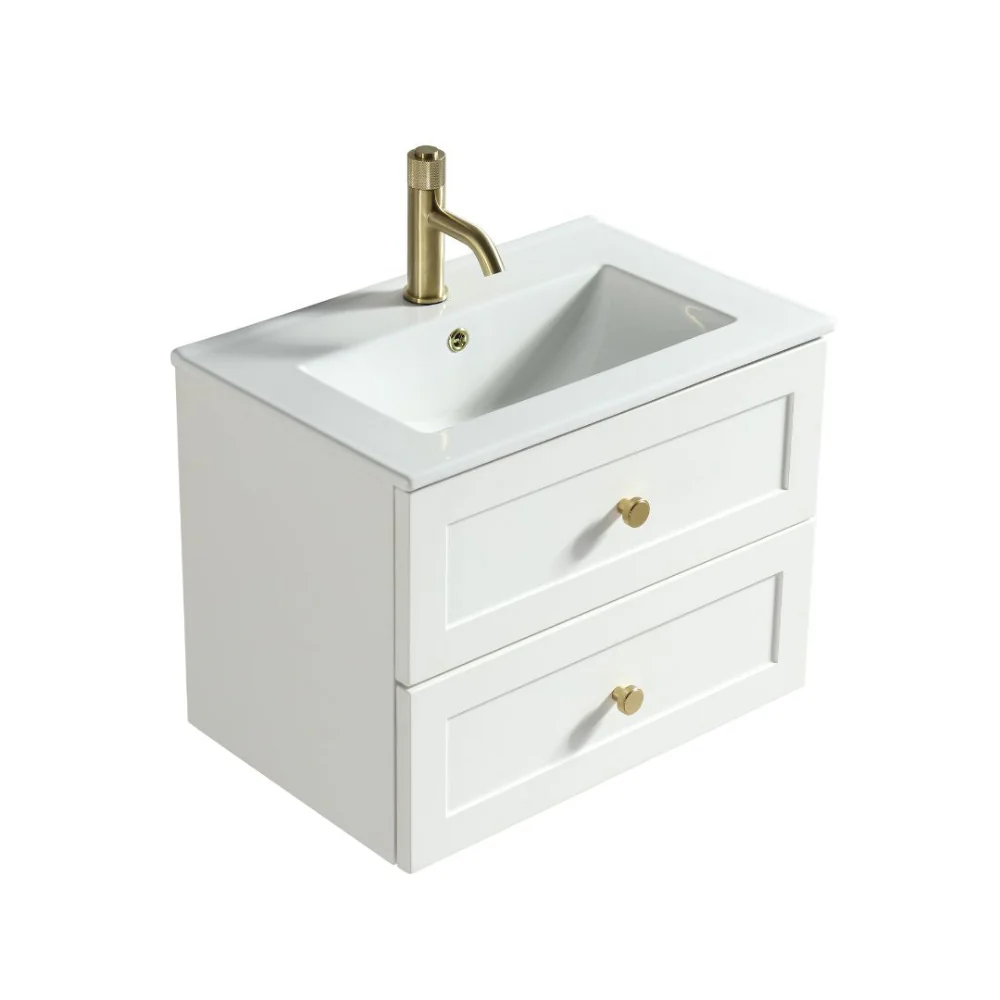 Bakewell Silk White Vanity Unit & Basin 600mm - Image 2