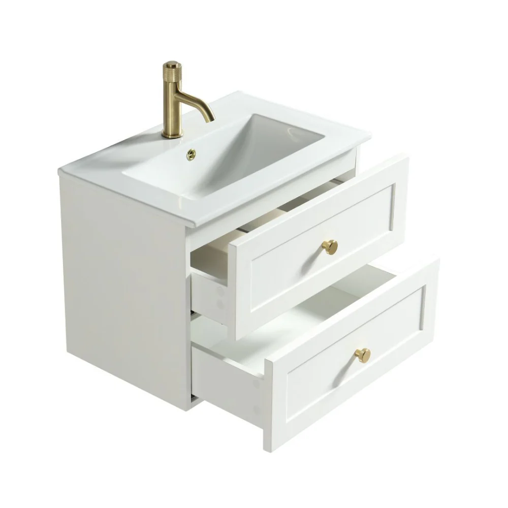 Bakewell Silk White Vanity Unit & Basin 600mm - Image 3