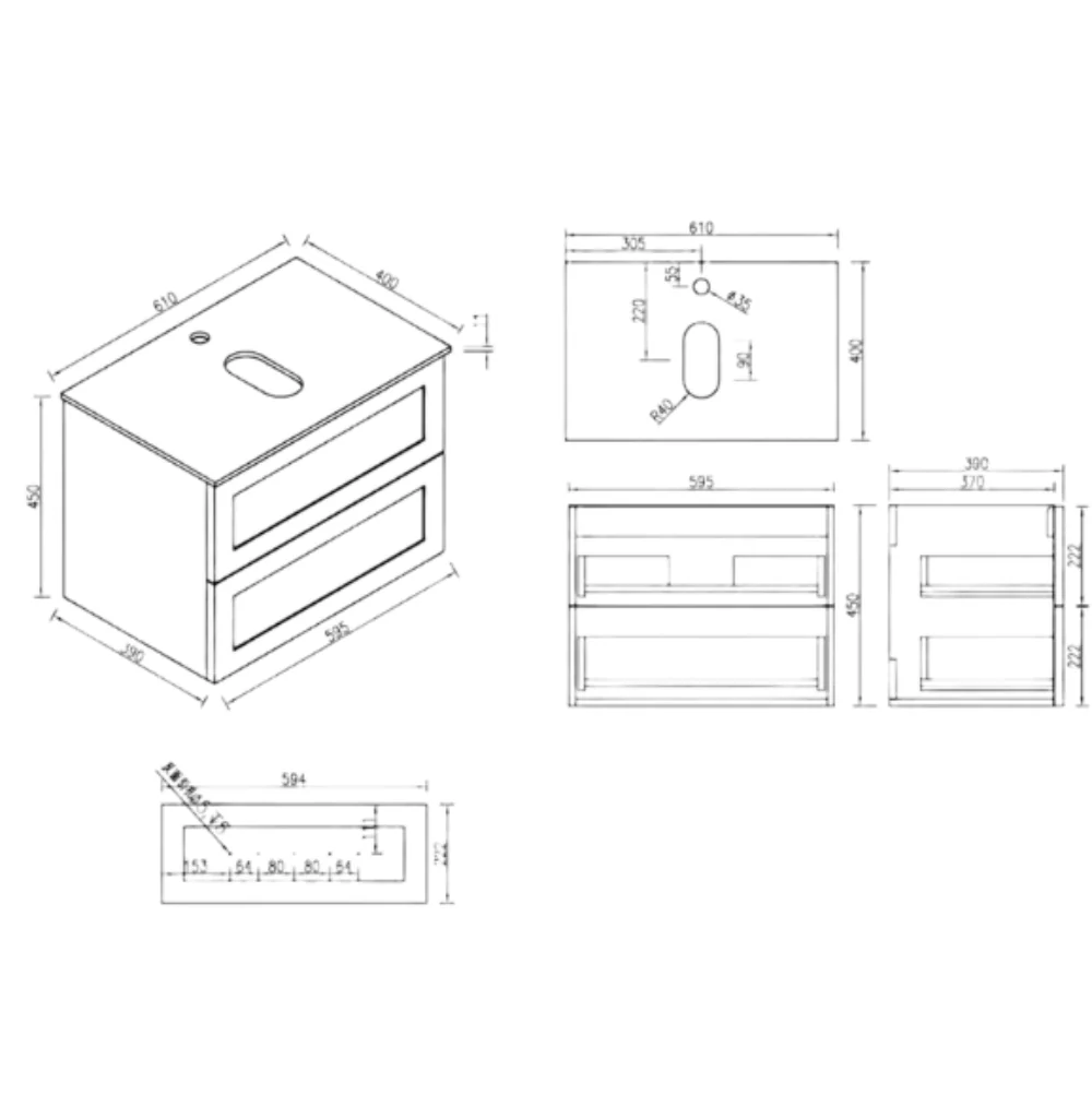 Bakewell Silk White Vanity Unit & Basin 600mm - Image 5