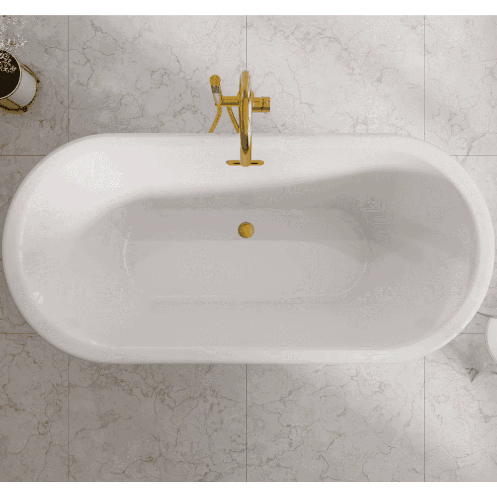 Traditional Freestanding Bathtub – White, Style, Classic Oval - Image 3