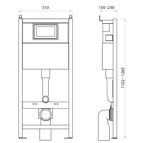 Concealed Installation Frame & Cistern 100 - 50cm - Image 3