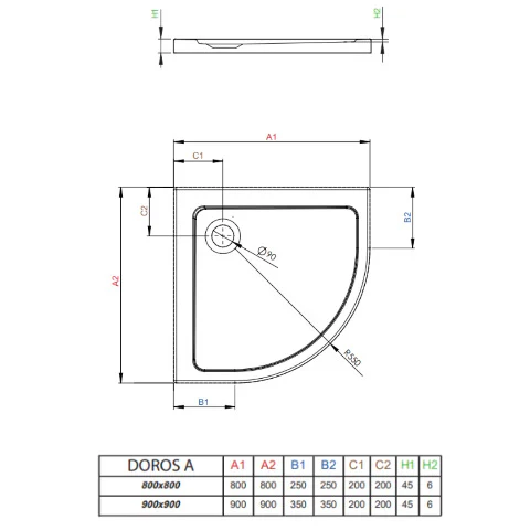 Doros A Quadrant Shower Tray - Image 6