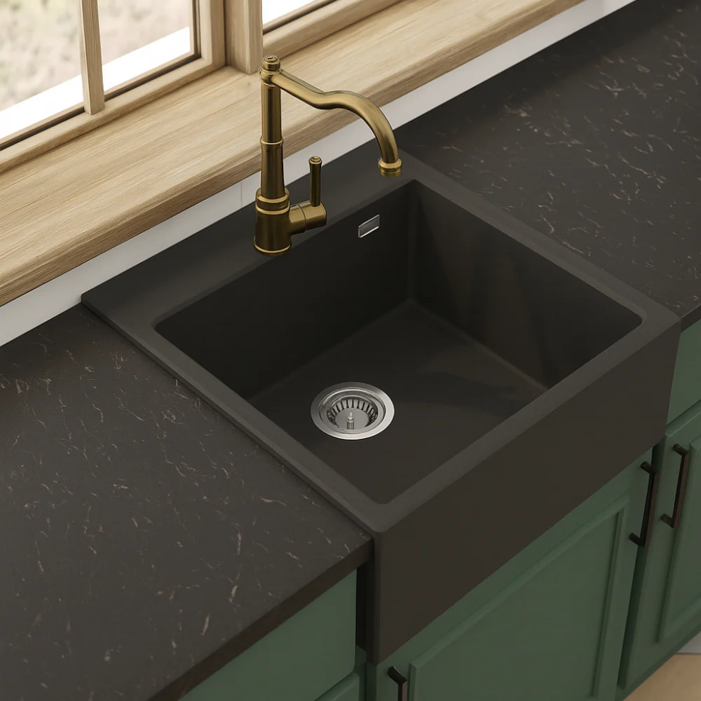 Deante Eridan Granite Belfast Sink - 1 Bowl, Multi-Colour Options - Image 2