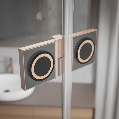 Essenza Pro Brushed Copper PTJ Pentagon Shower Enclosure - Image 6