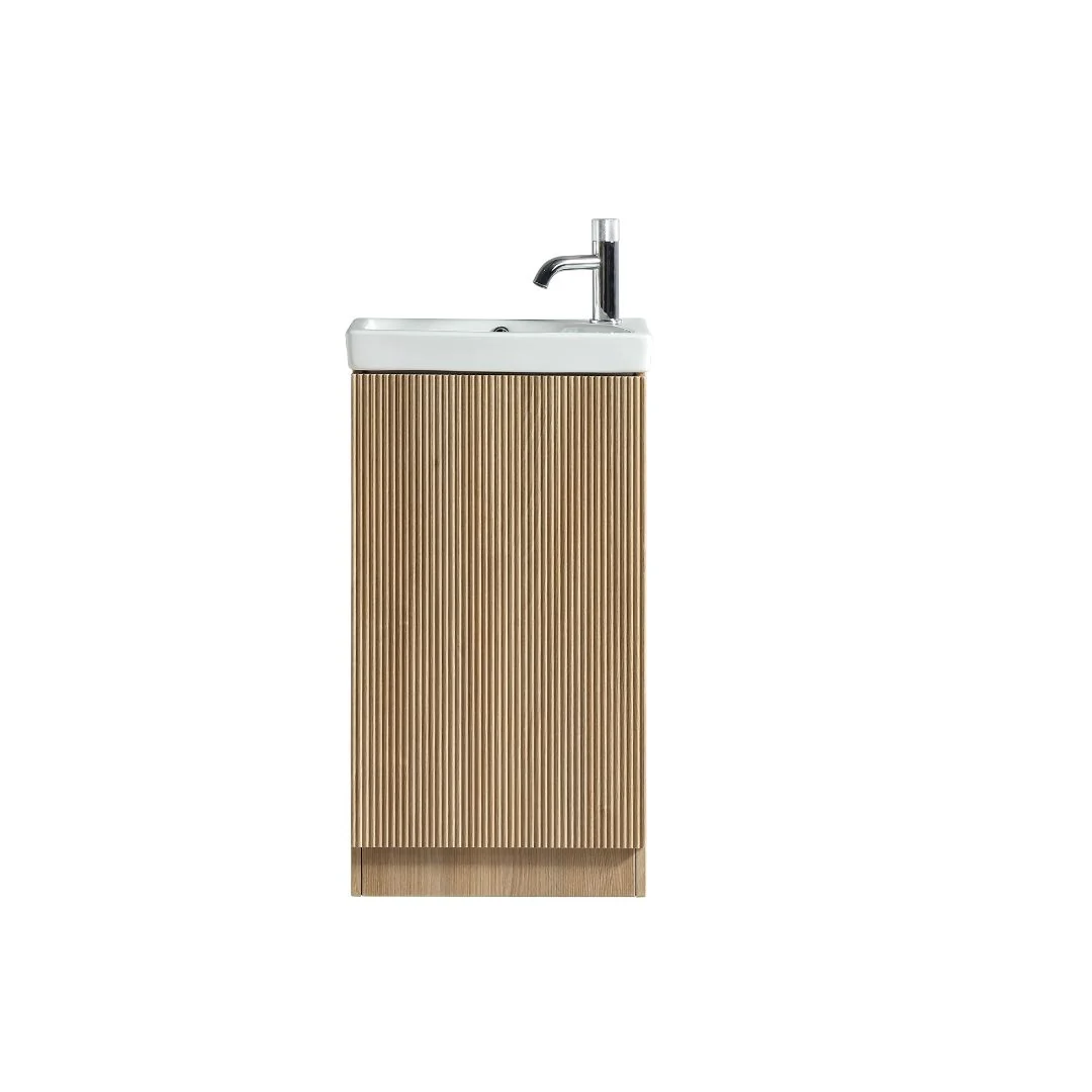 Flauto Mini Floor Standing Vanity Unit - Country Oak - Image 4