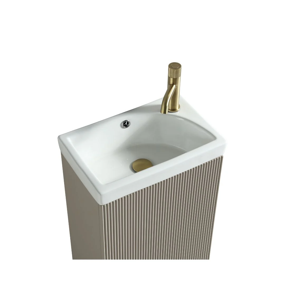 Flauto Mini Floor Standing Vanity Unit - Soft Coffee - Image 3