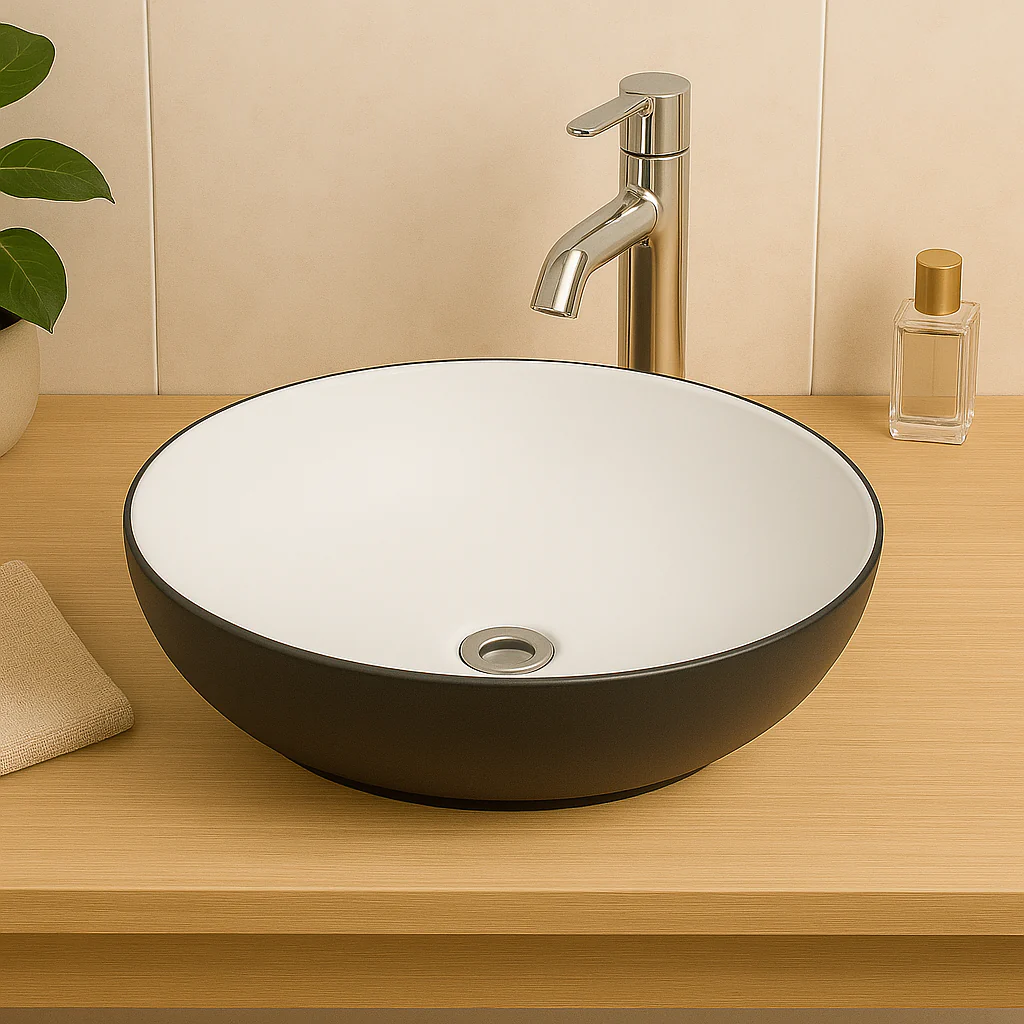 Fusion Countertop Basin - Black/White