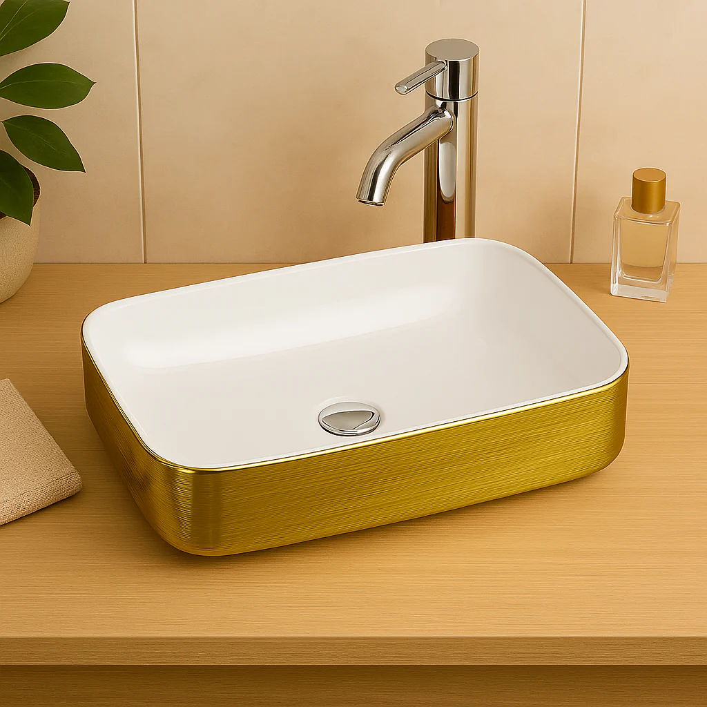 Galera Countertop Washbasin - Brushed Gold