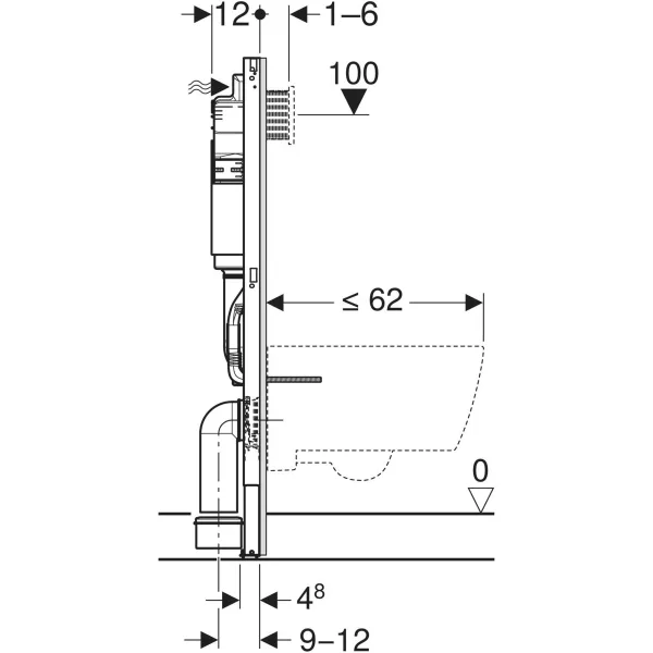 Geberit Alpha 1.12 Duofix WC Frame Concealed Cistern Rectangle Plate Acoustic Mat 4 In 1 Set 458.039.00.2 - Image 4