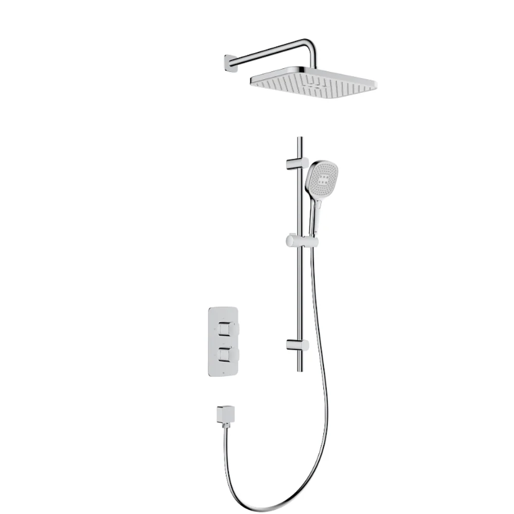 Malaga Concealed Thermostatic Rainshower Set with Sliding Rail
