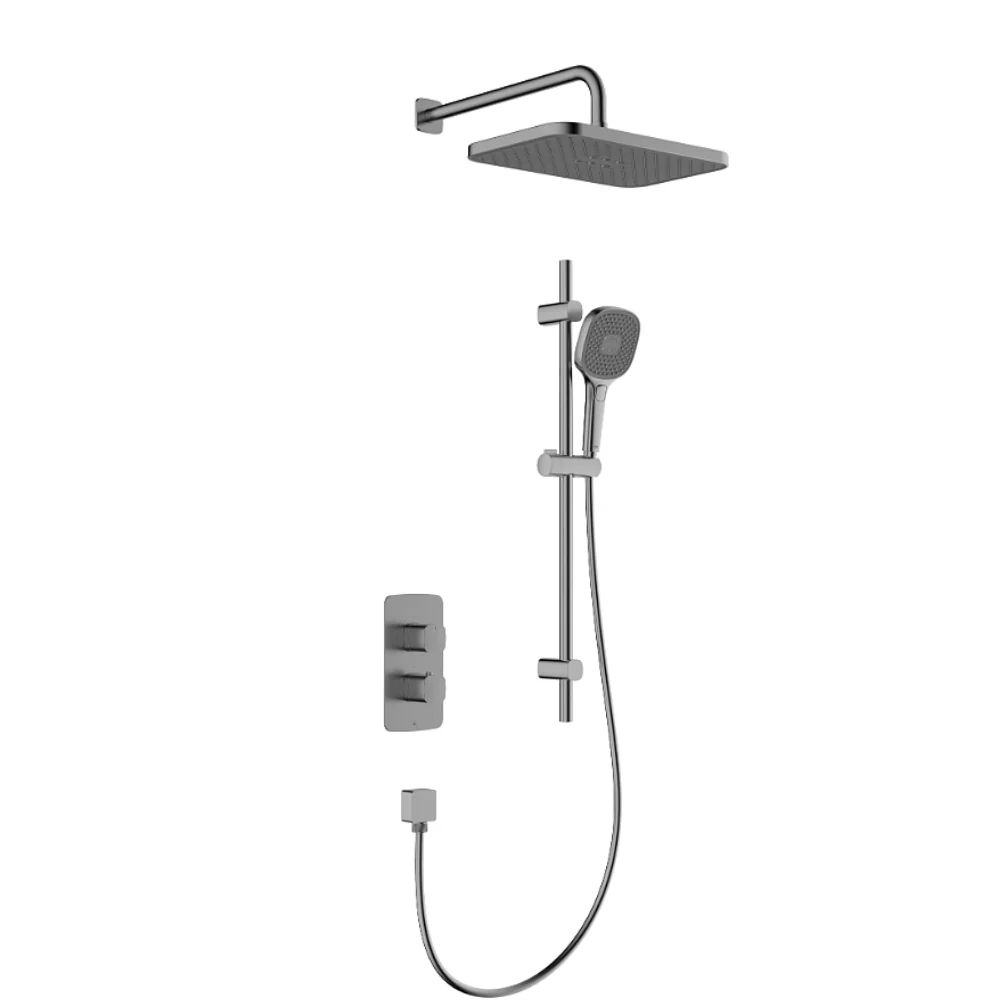 Malaga Concealed Thermostatic Rainshower Set with Sliding Rail - Image 8