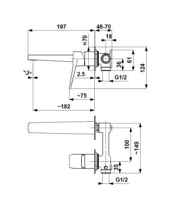 Malaga Concealed Washbasin Mixer - Image 10