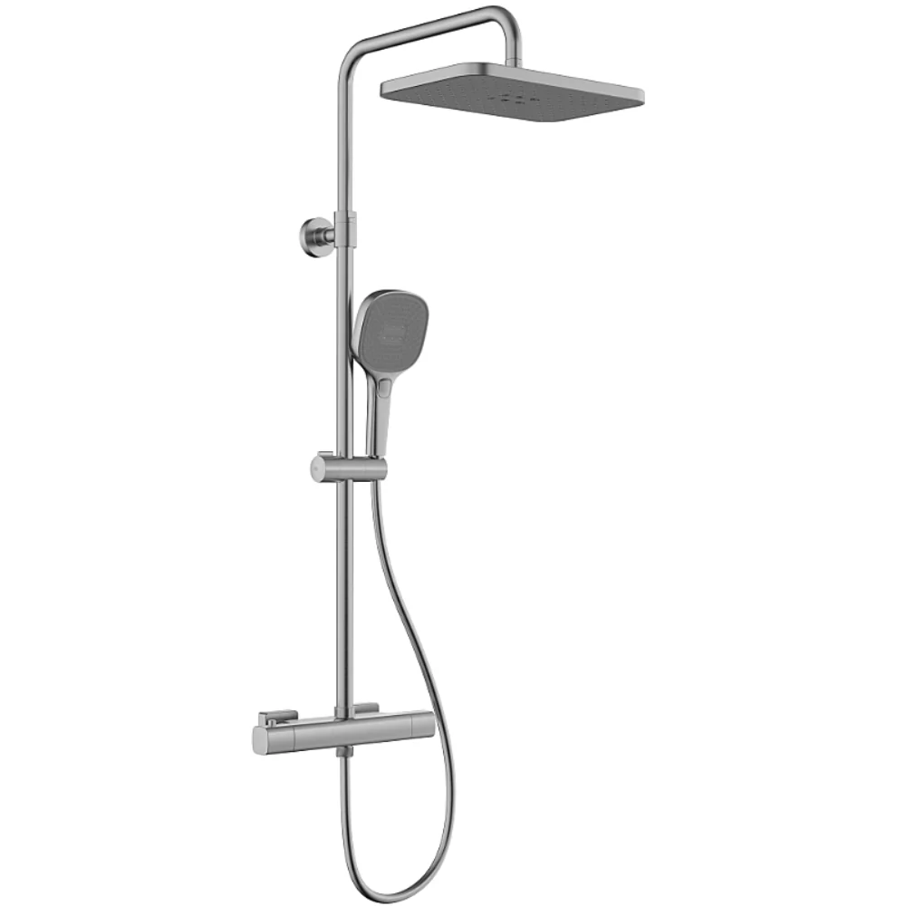 Malaga T-Bar Thermostatic Rain Shower Set – Adjustable Overhead & Hand Shower - Image 12