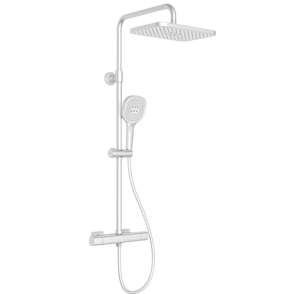 Malaga T-Bar Thermostatic Rain Shower Set – Adjustable Overhead & Hand Shower - Image 3