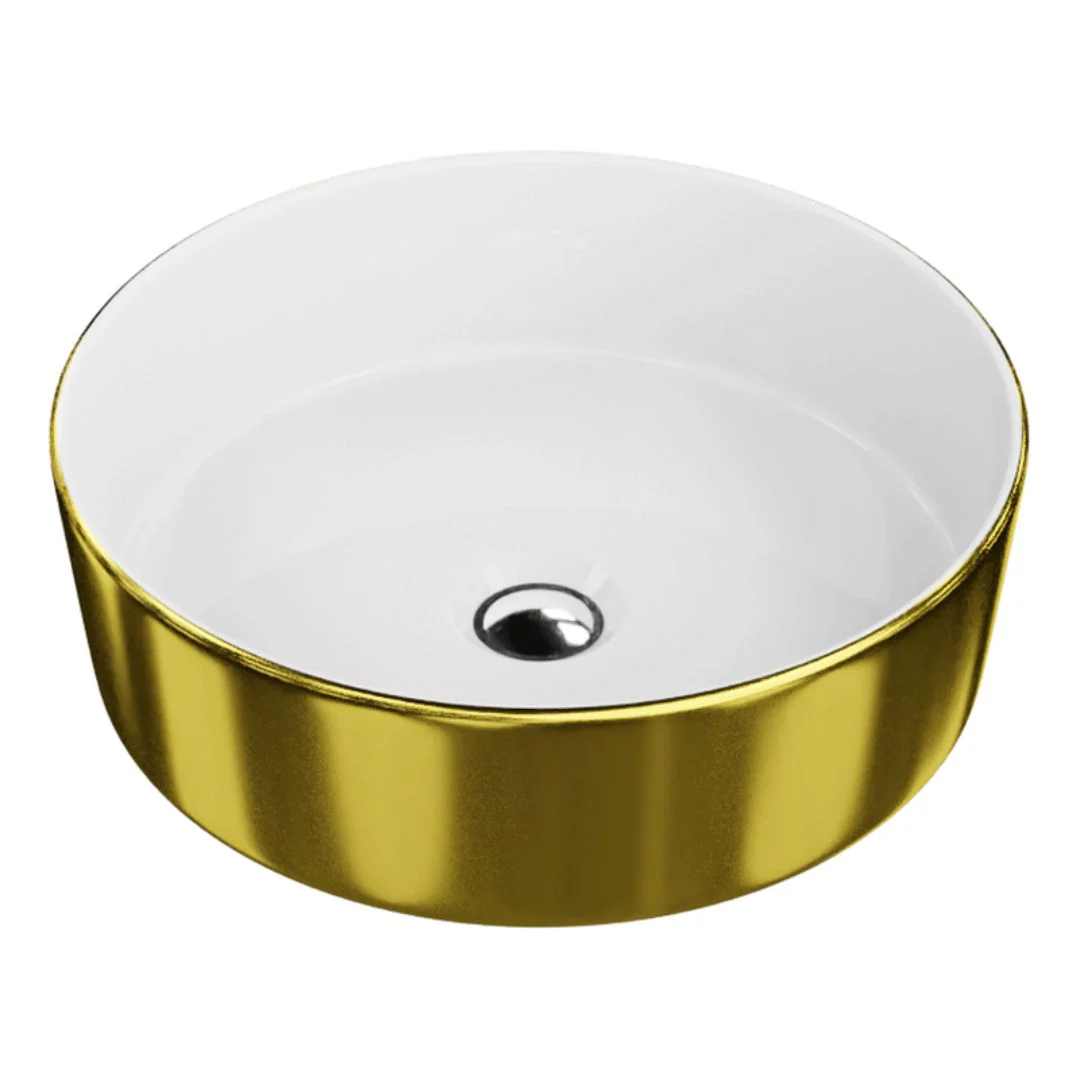 Merida Gold & White Countertop Washbasin - Image 2