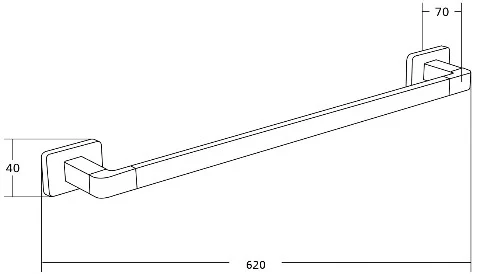 Asis Single Towel Rail - Image 4