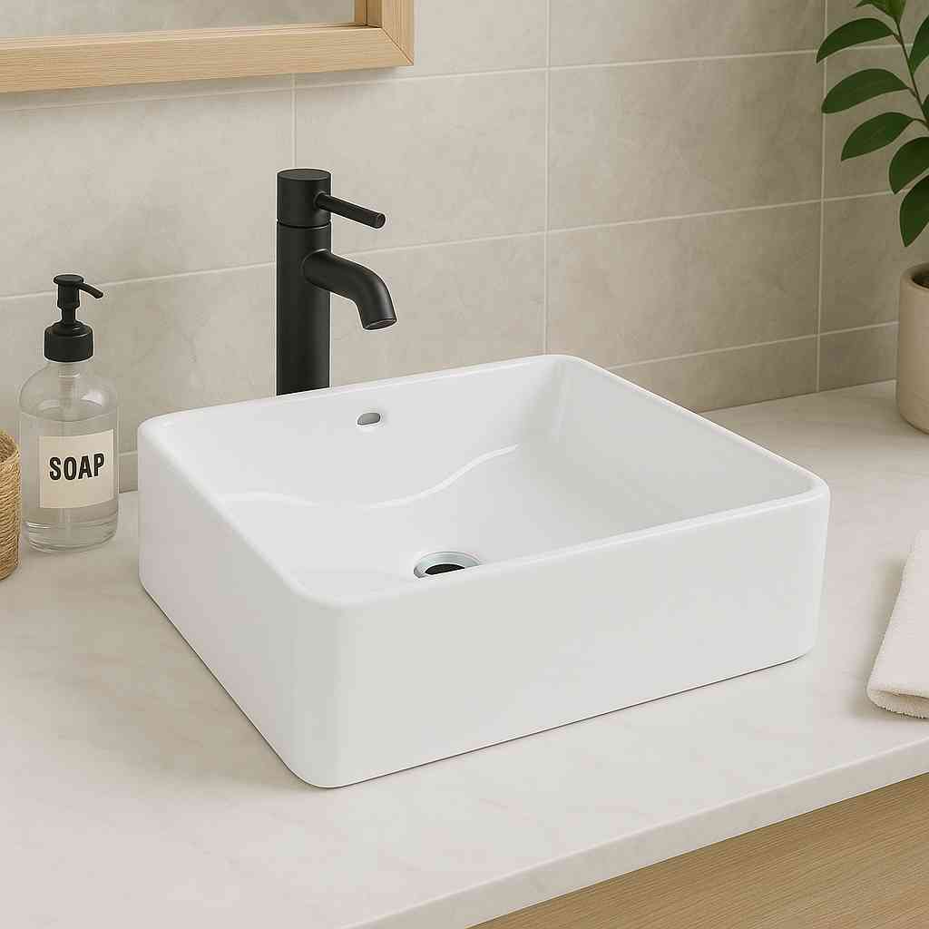 Castor Countertop Washbasin - White