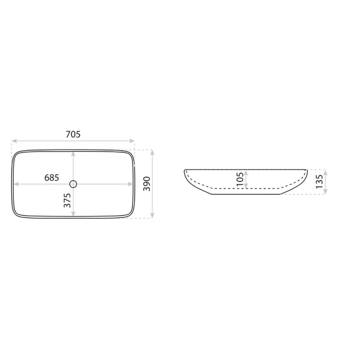 Toro Countertop Washbasin - White - Image 3