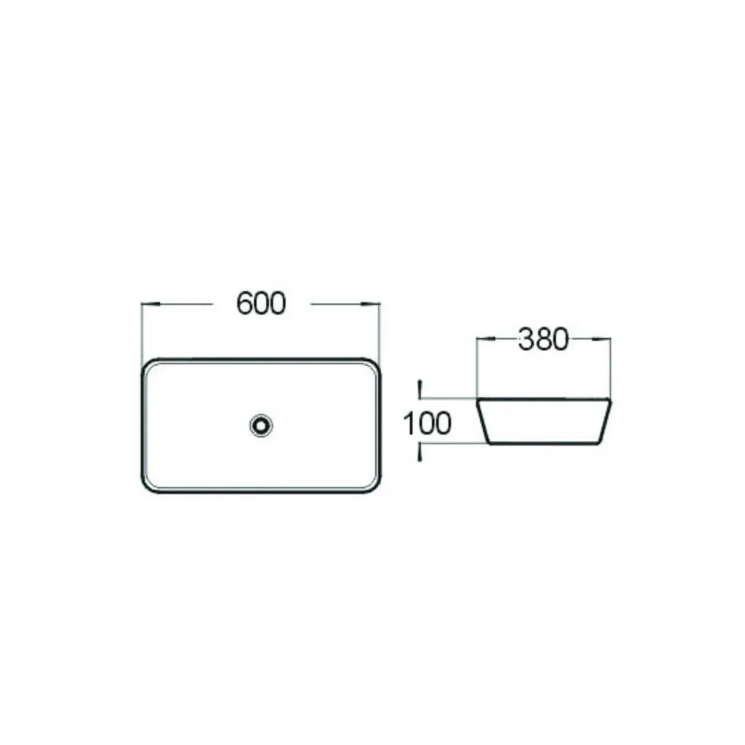 Nina White Countertop Washbasin - Short - Image 3
