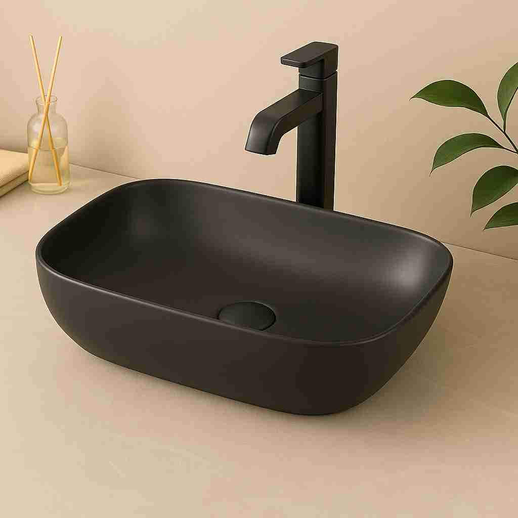 Rita Countertop Washbasin - Gray Dark Matte