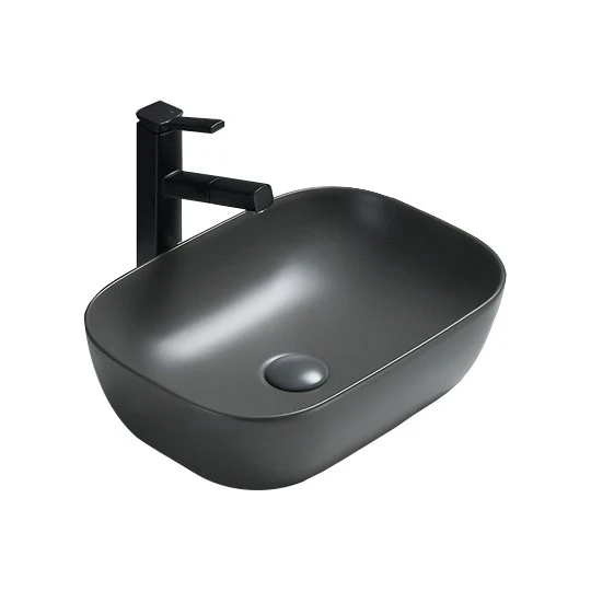 Rita Countertop Washbasin - Gray Dark Matte - Image 2