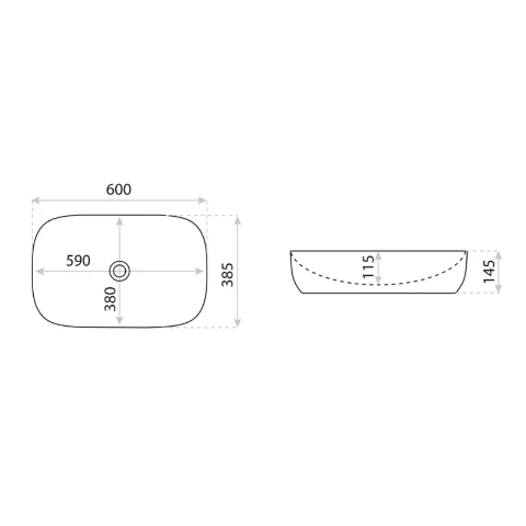 Alava Countertop Washbasin - White - Image 4