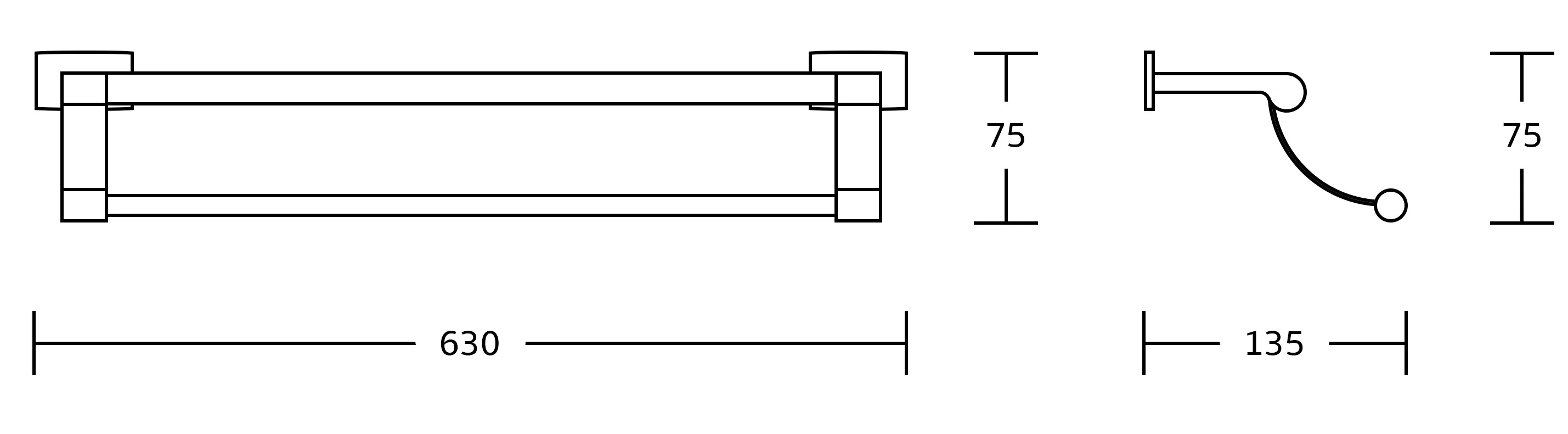 Zoja Double Towel Rail - Image 4