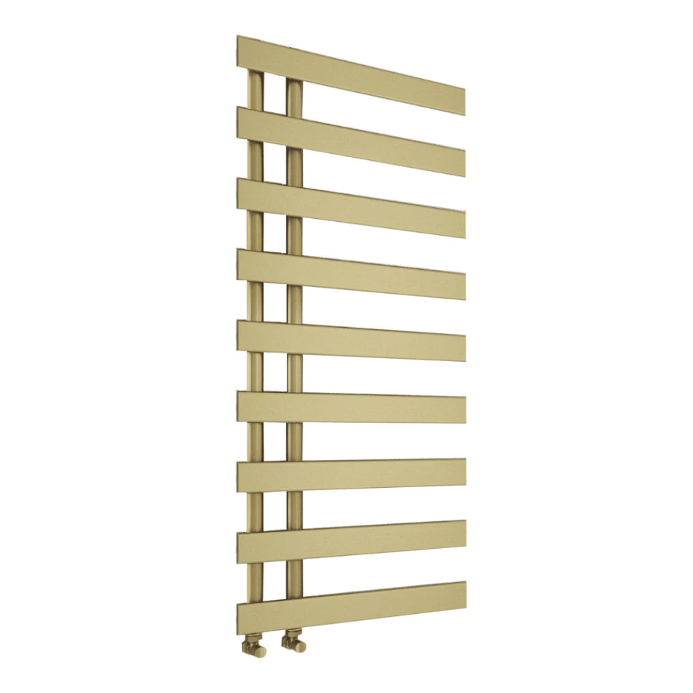 Milton Designer Offset Towel Radiator – Brushed Brass or Chrome - Image 4