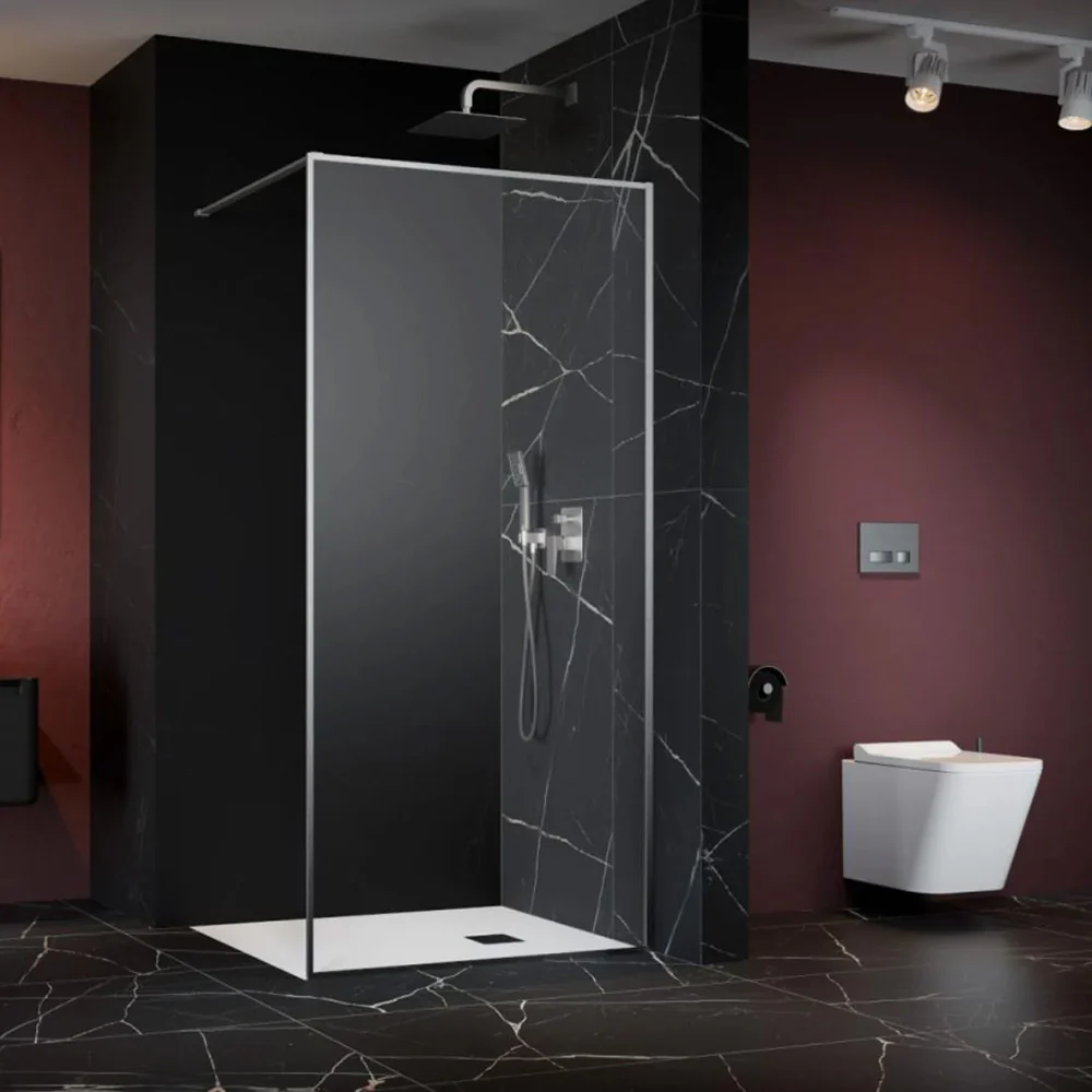 Modo F II Wetroom Screen - Brushed Nickel