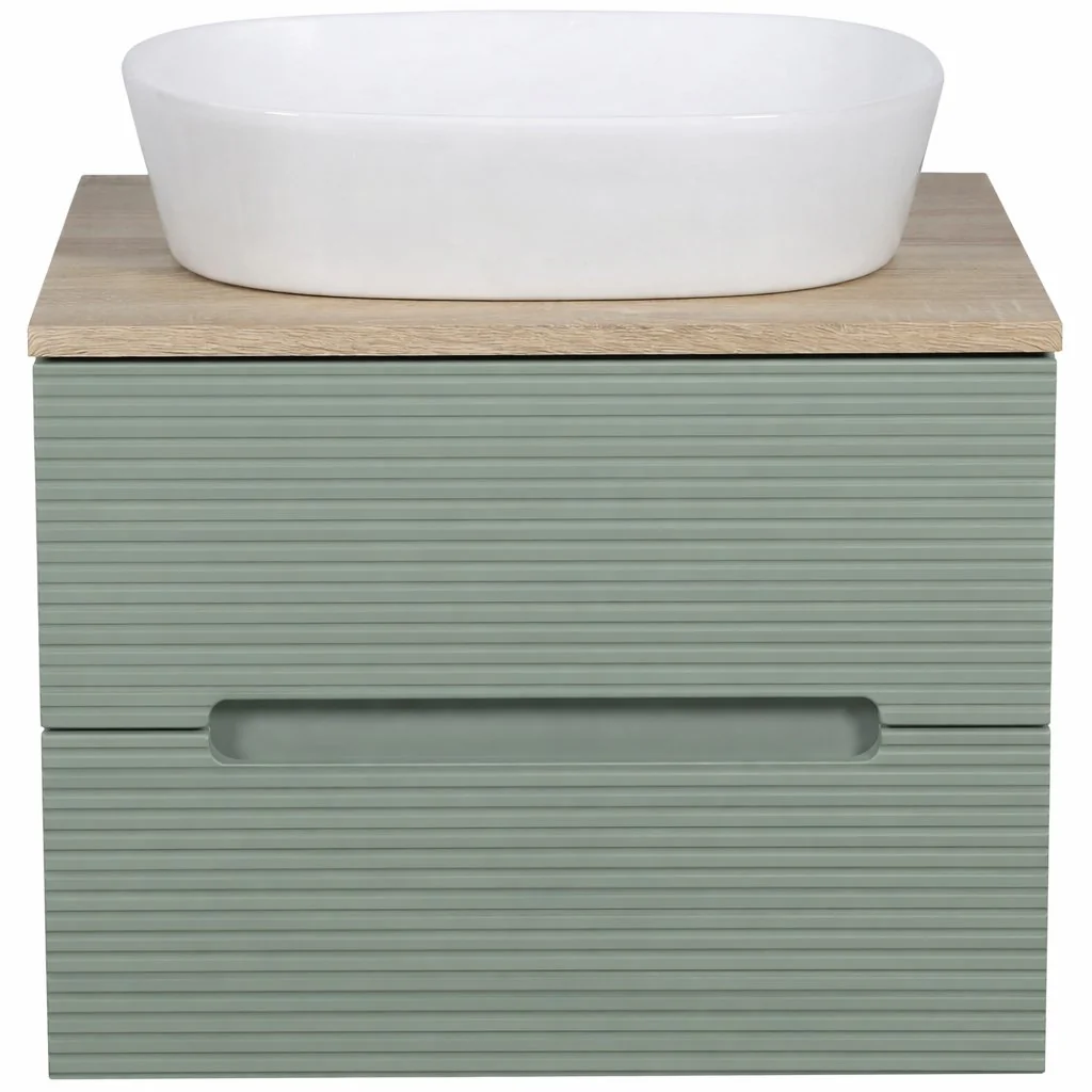 Monza Plus 600mm Wall-Hung Bathroom Vanity Unit - Beige | Green | Black
