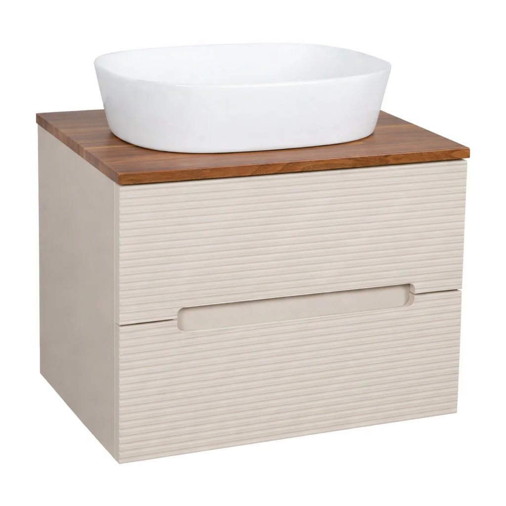 Monza Plus 600mm Wall-Hung Bathroom Vanity Unit - Beige | Green | Black - Image 2