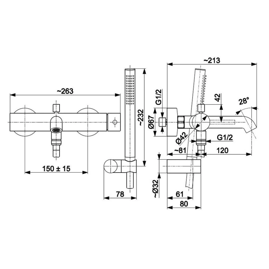 Bath Tap - Wall Mounted - Image 7