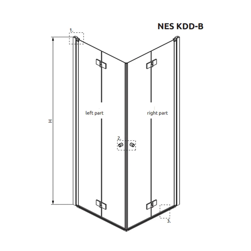 NES KDD B Bi-Fold Shower Enclosure - Black - Image 8