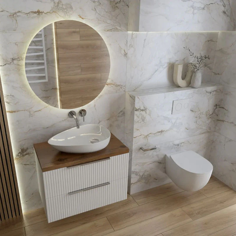 Phoenix White Vanity Unit with Basin – 600mm & 800mm | Chrome Handles