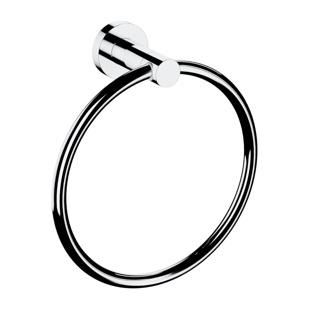 Omnires Modern Project Towel Ring – Chrome Finish