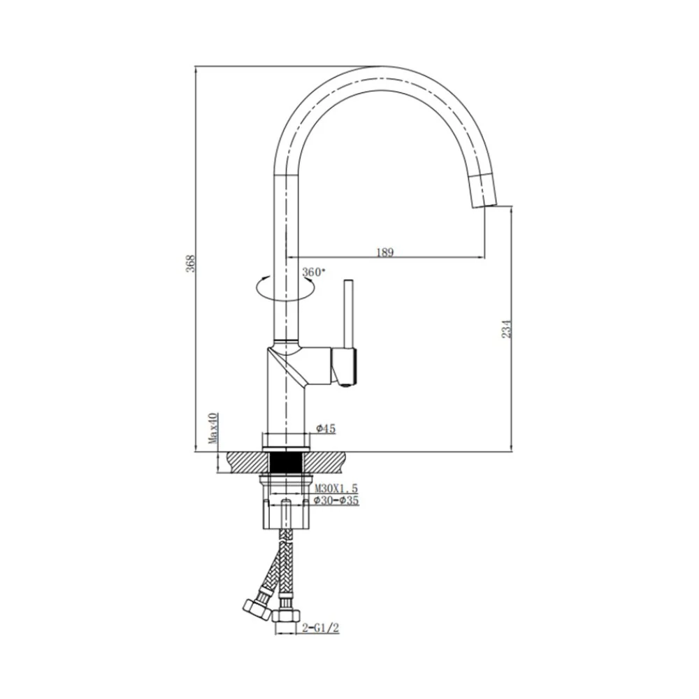 Orion single lever Kitchen Mixer Tap - Image 3