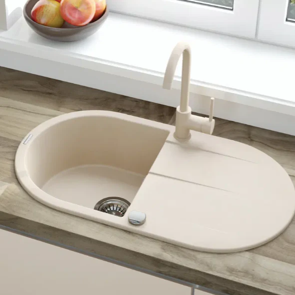 Deante Piva Granite Kitchen Sink – Reversible 1 Bowl - Image 4