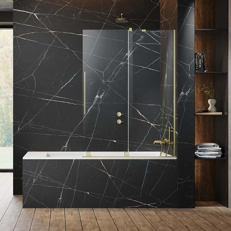Radaway 8mm Furo PND II Bath Screen - Brushed Gold