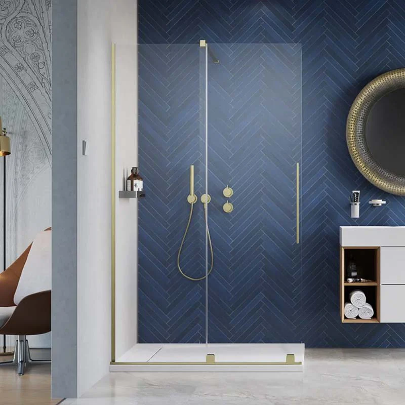 Radaway Furo Sliding Walk-In Shower Screen - Brushed Gold - Image 2