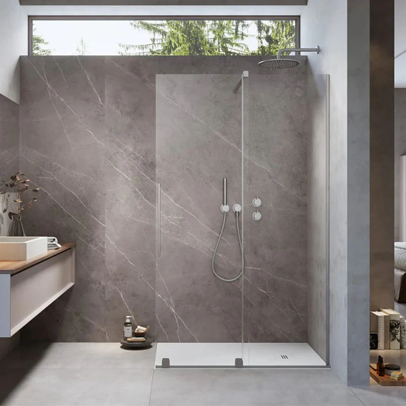 Radaway Furo Sliding Walk-In Shower Screen - Brushed Nickel
