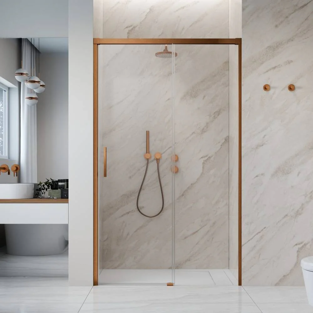 Radaway IDEA DWJ Shower Door - Brushed Copper