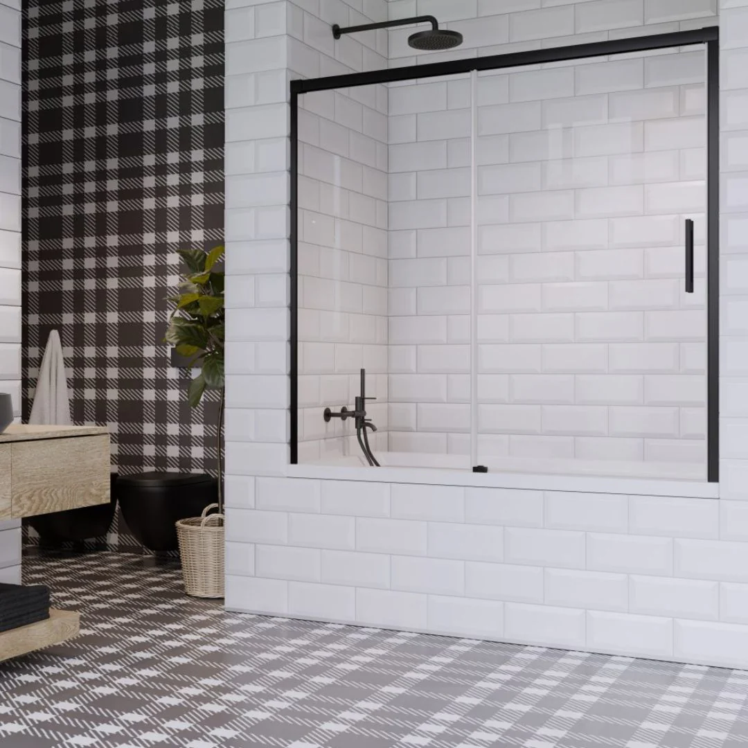 Radaway Idea PN DWJ Sliding Bath Screen - Black - Image 2