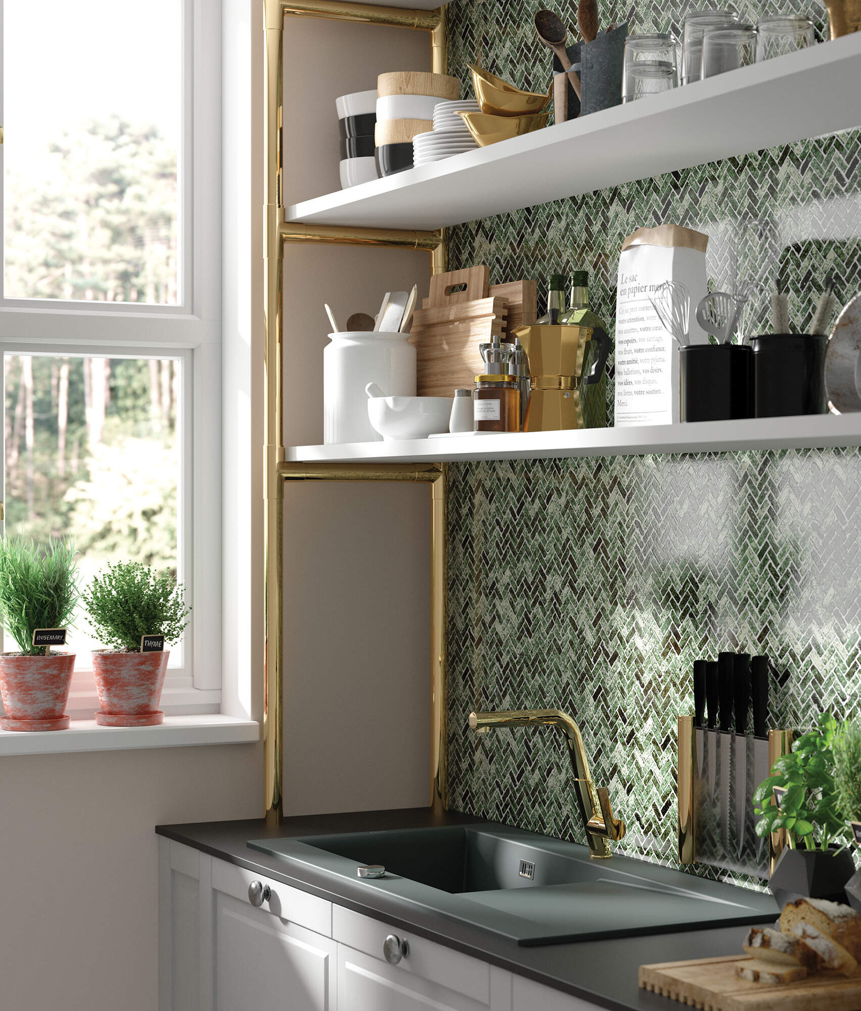 Sabor Ceramic sink 1-bowl with drainer - Image 2