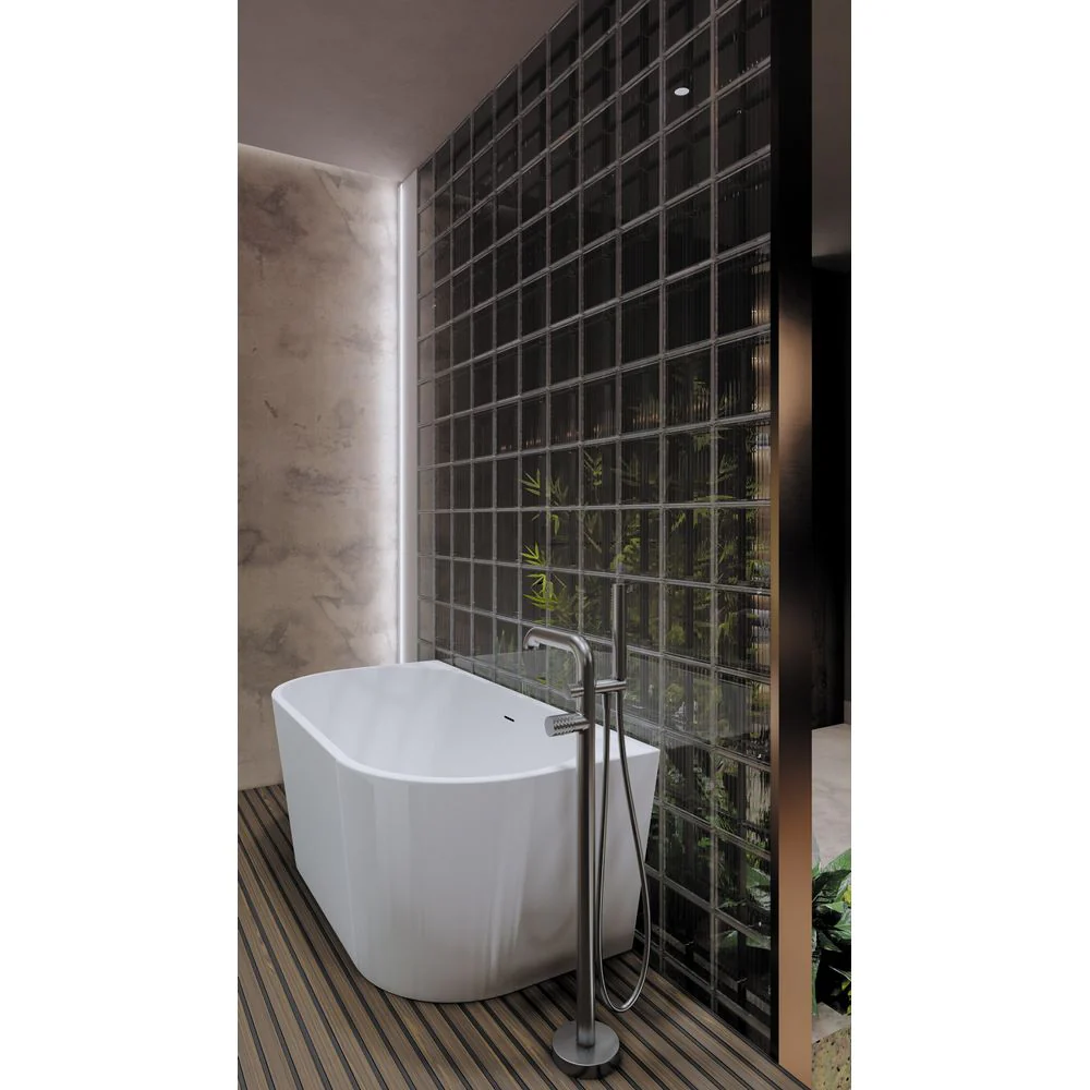 Silia Hexa Bath mixer, freestanding, with shower set - Image 3
