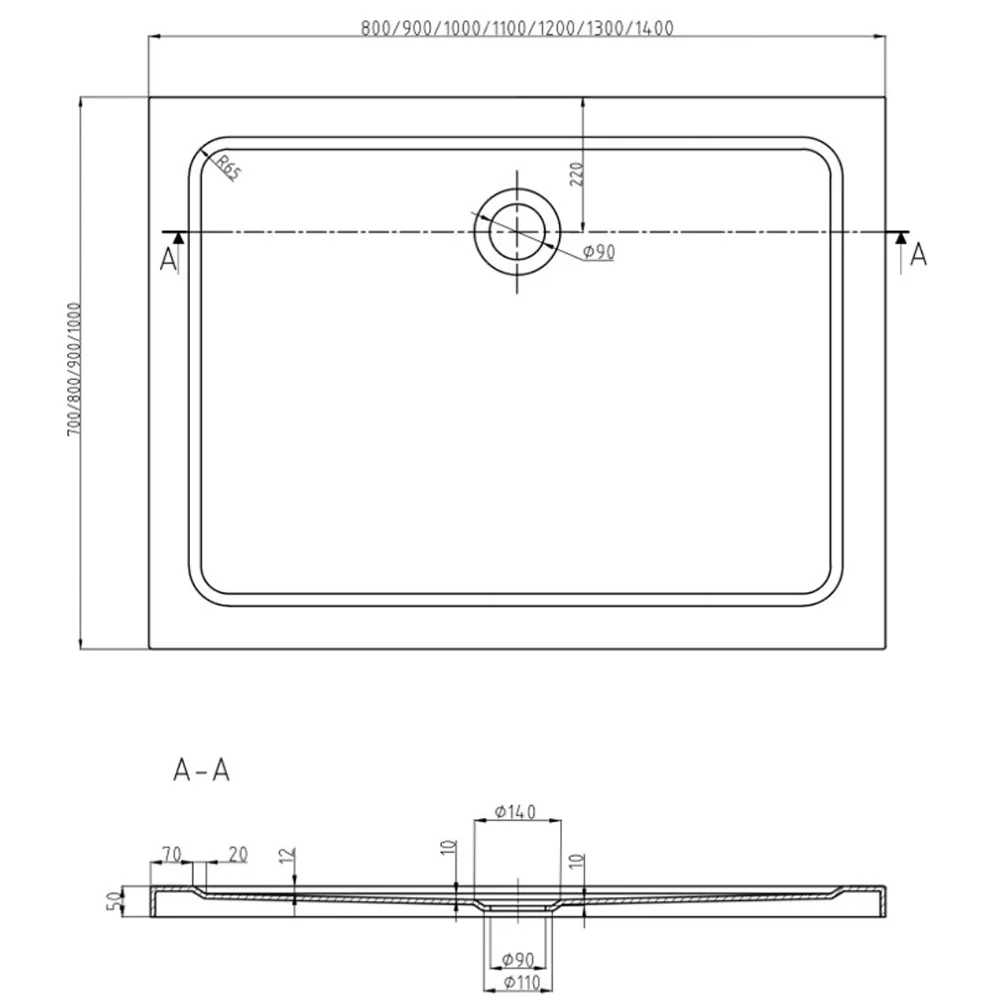 Gulietta Slim White Shower Tray - Image 3